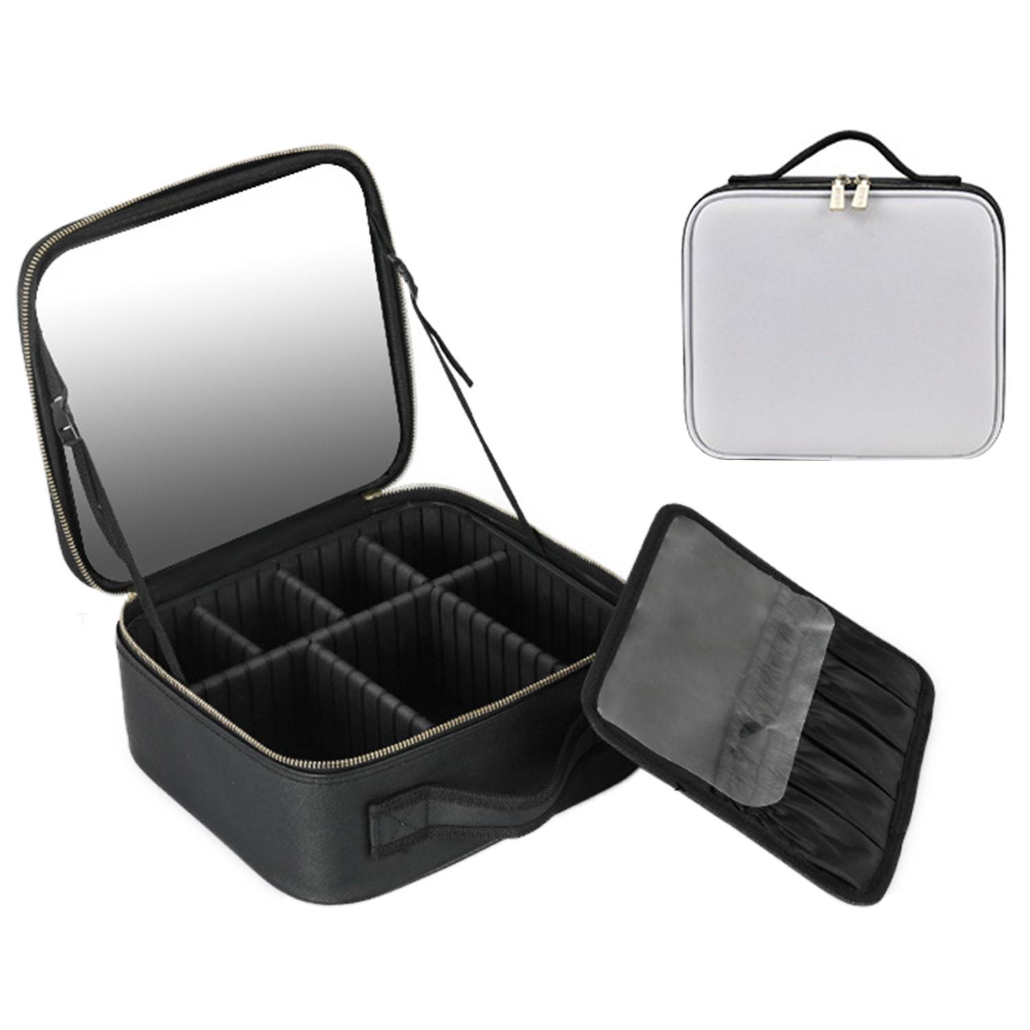 PU Leather Makeup Bag with Mirror 8