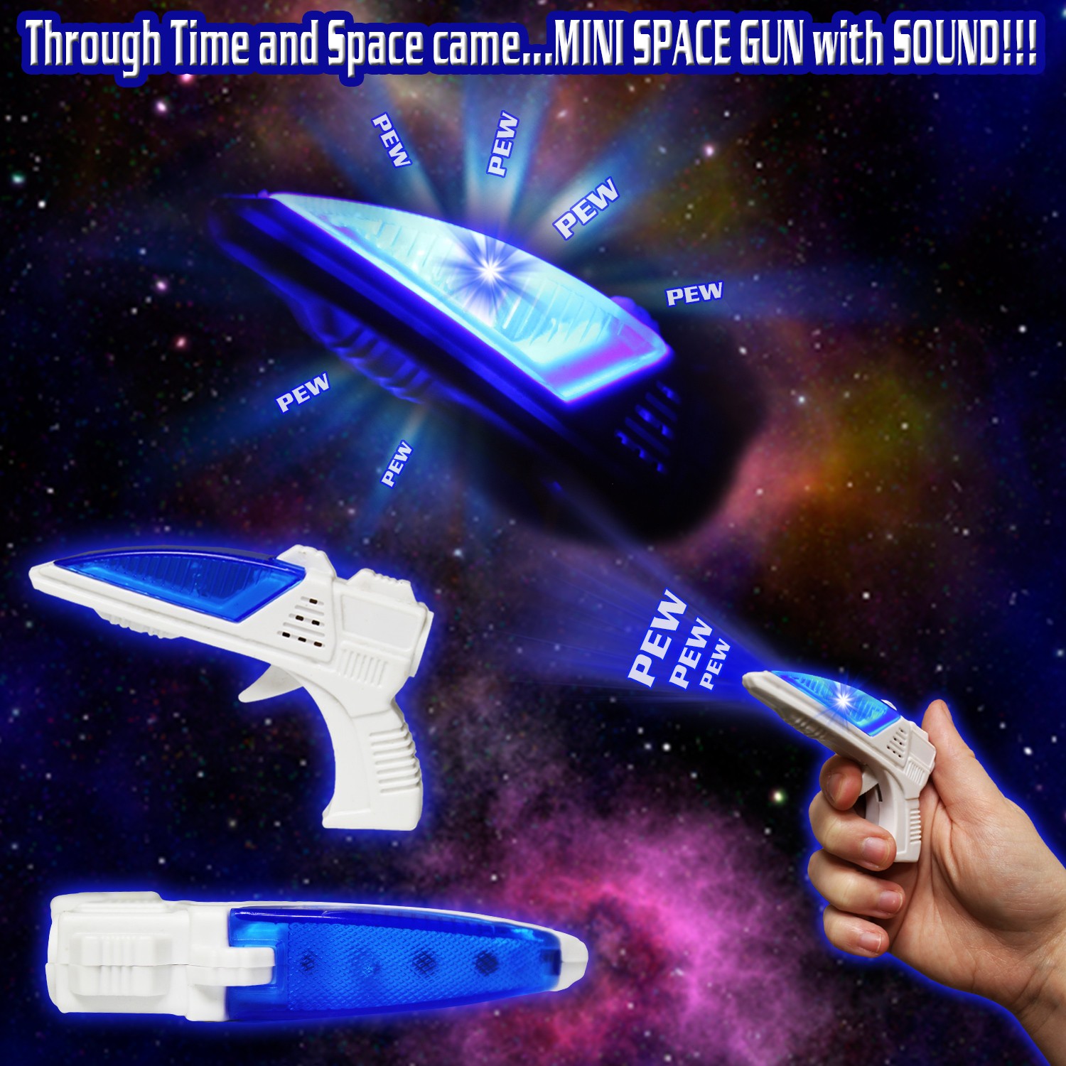 3 1/2" Mini Light Up Space Gun with Sound