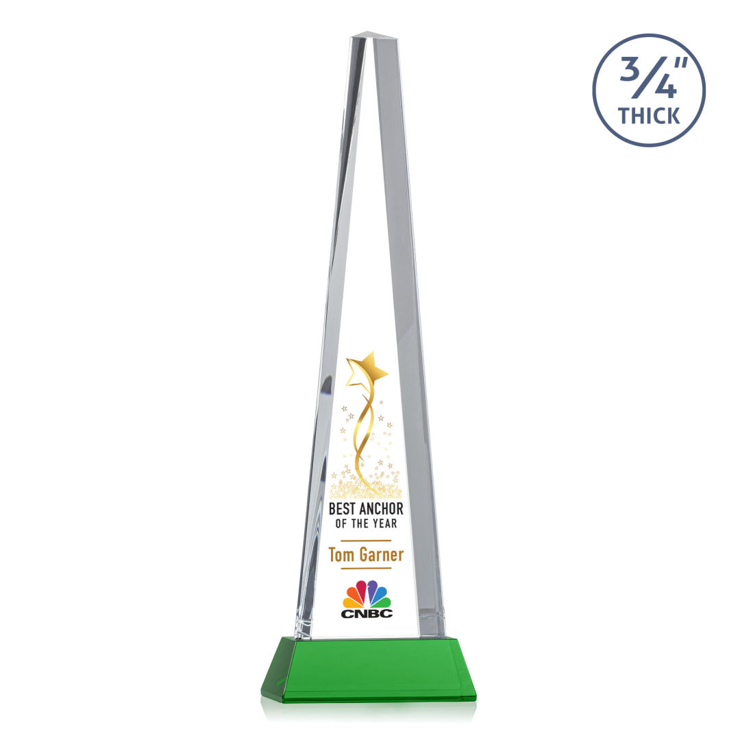 Majestic Tower VividPrint™ Award on Newhaven Base - Green 3