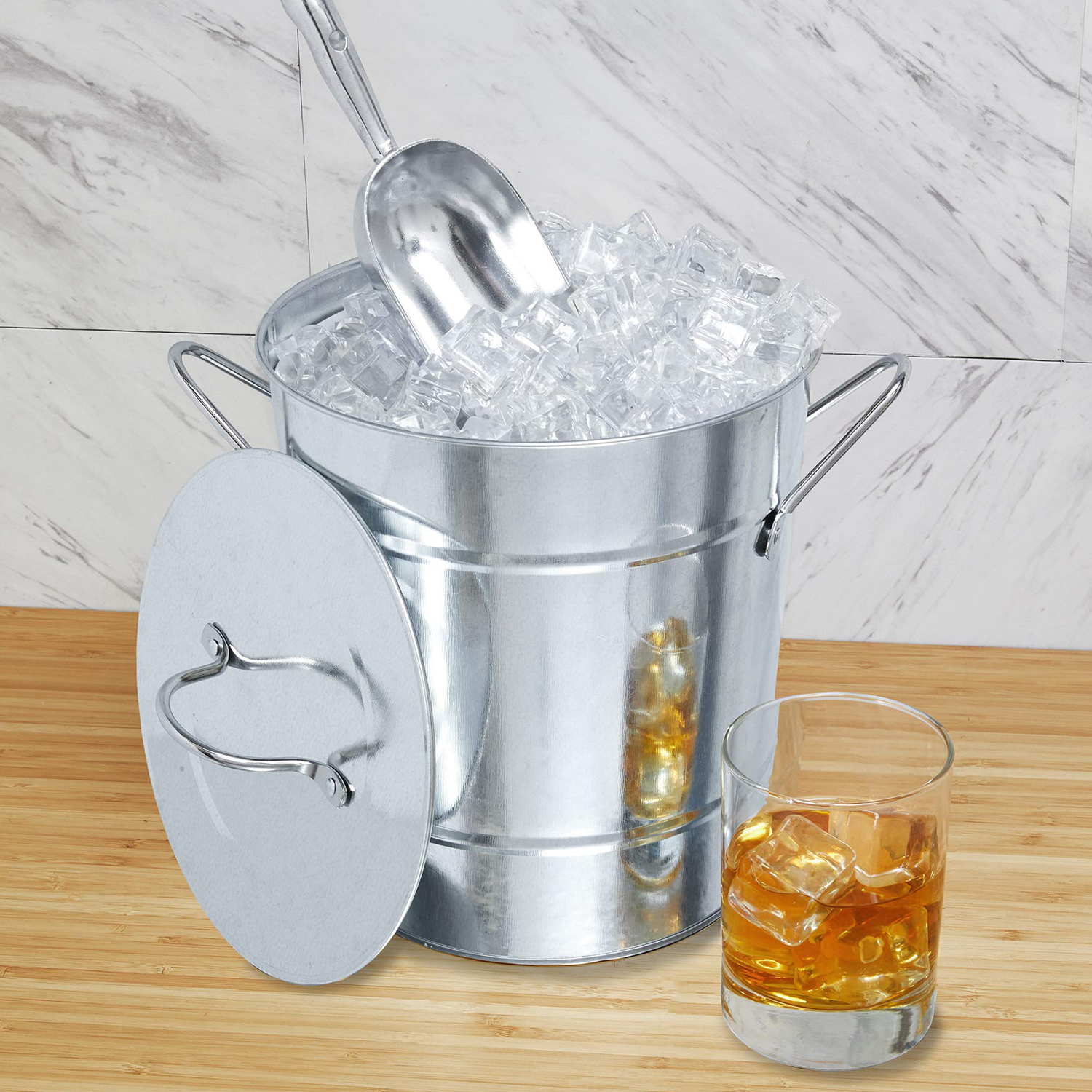 Insulated Ice Bucket wi/ Lid and Scoop 6