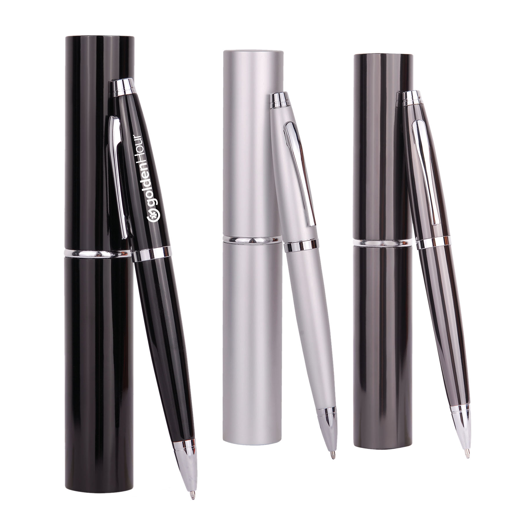 Twist Metal Ballpoint Pen w/Matching Case Set 3