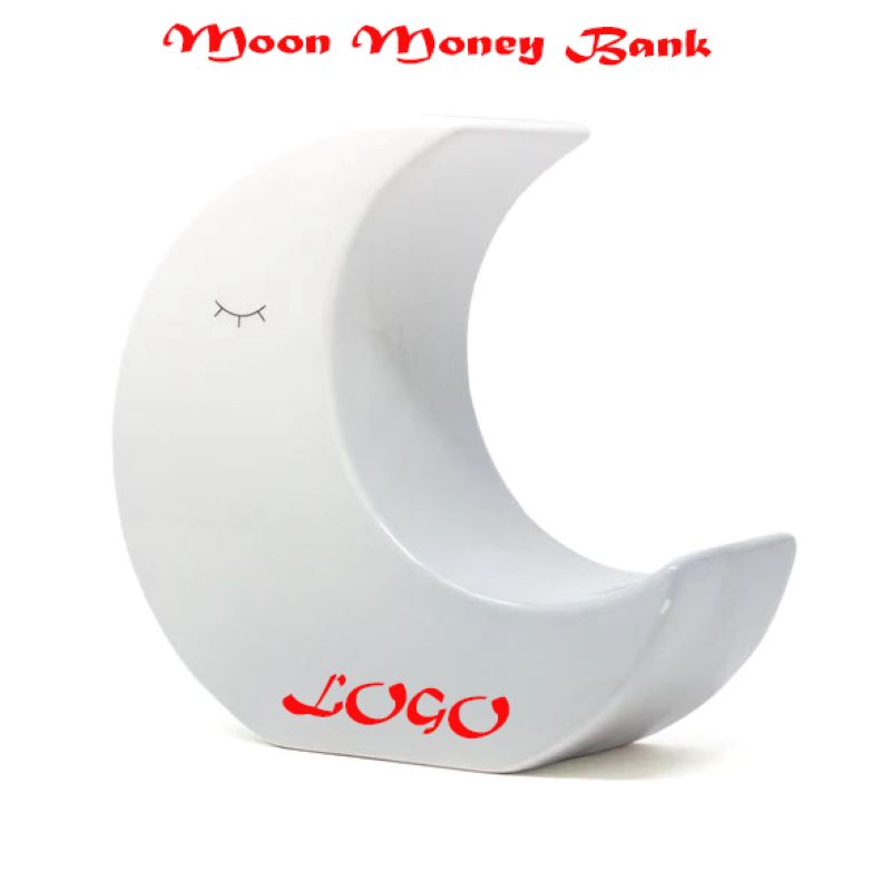 Gray Ombre Moon Money bank 2