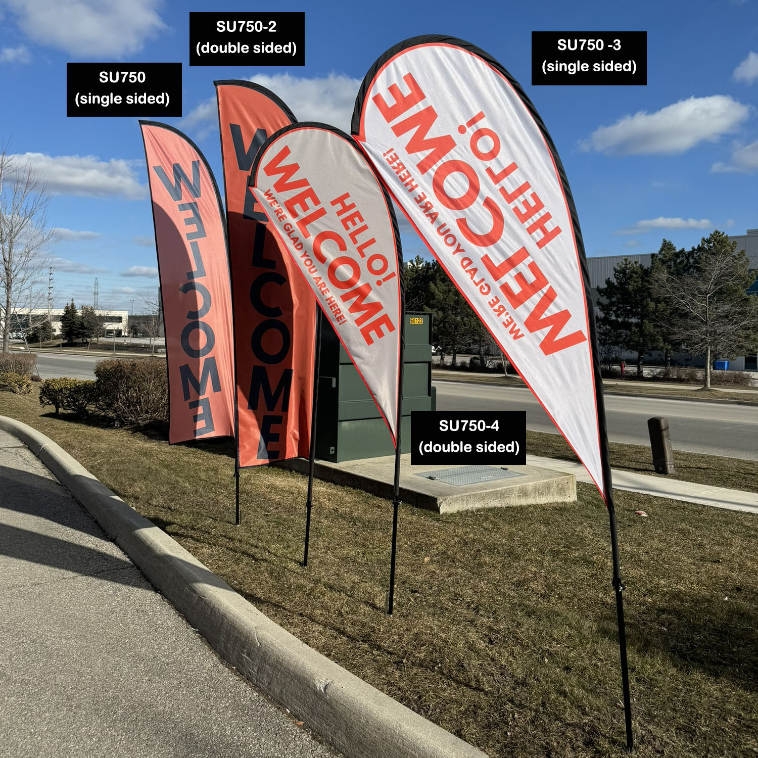 48 Hr Quick Ship - 10' Small Feather Flag Kit, Full Color Graphics Double Sided, Spike and Bag 7