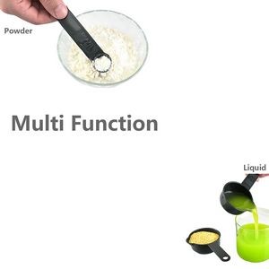 11 In 1 Black Plastic Measuring Cup And Spoon Set With Volume Mark 8