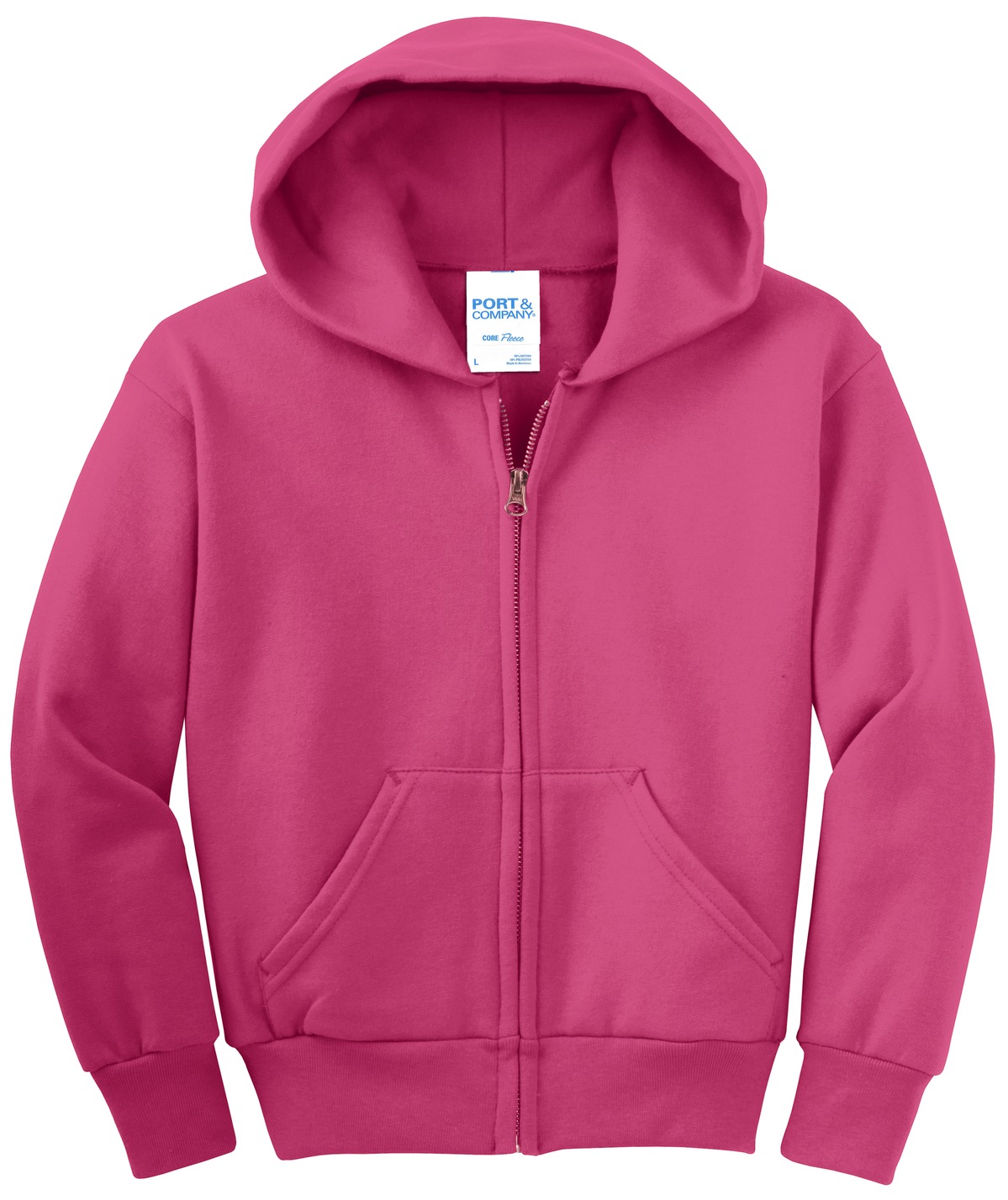 Port & Company® Youth Core Fleece Full-Zip Hooded Sweatshirt 102