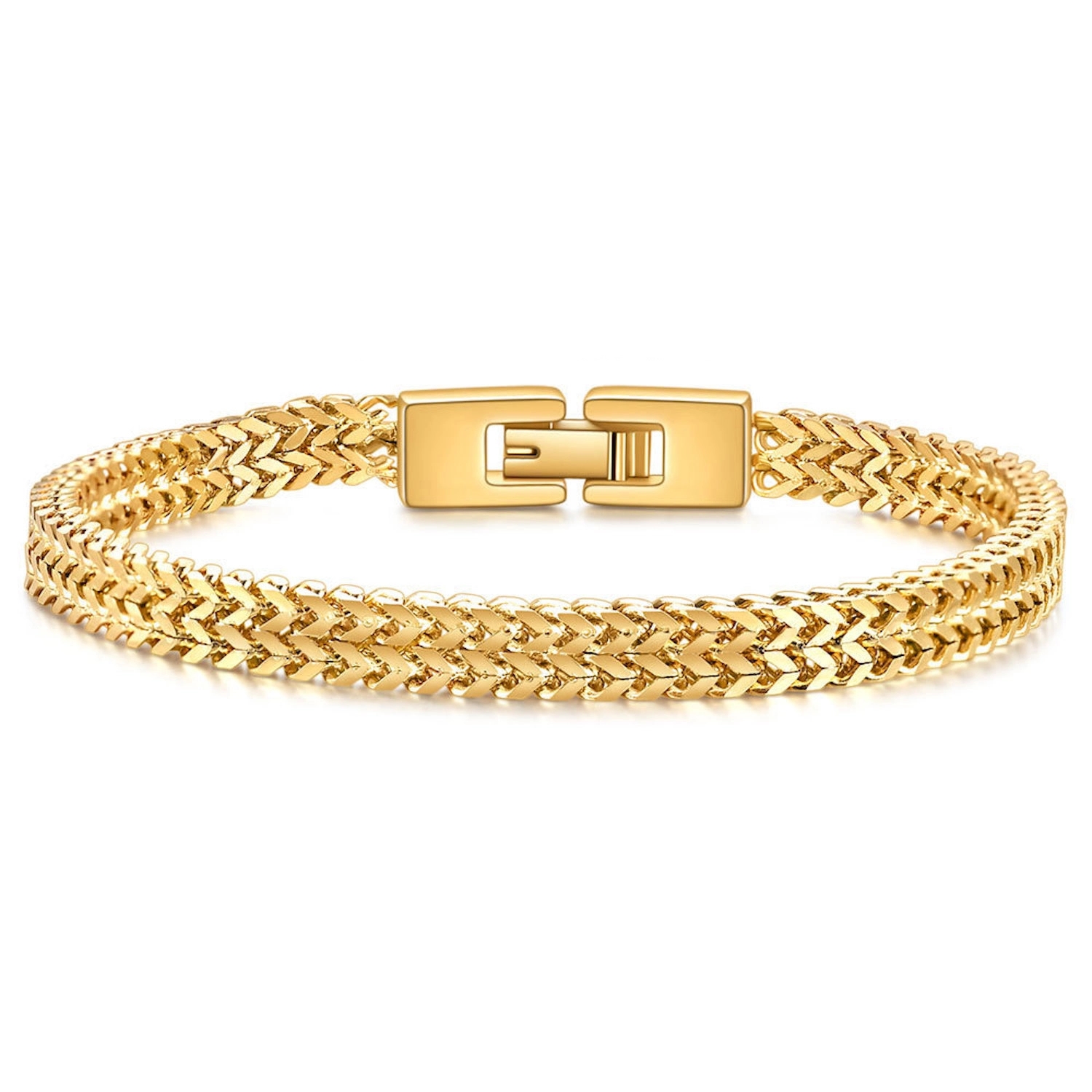 Men'S Stainless Steel Double Franco Chain Bracelet 2