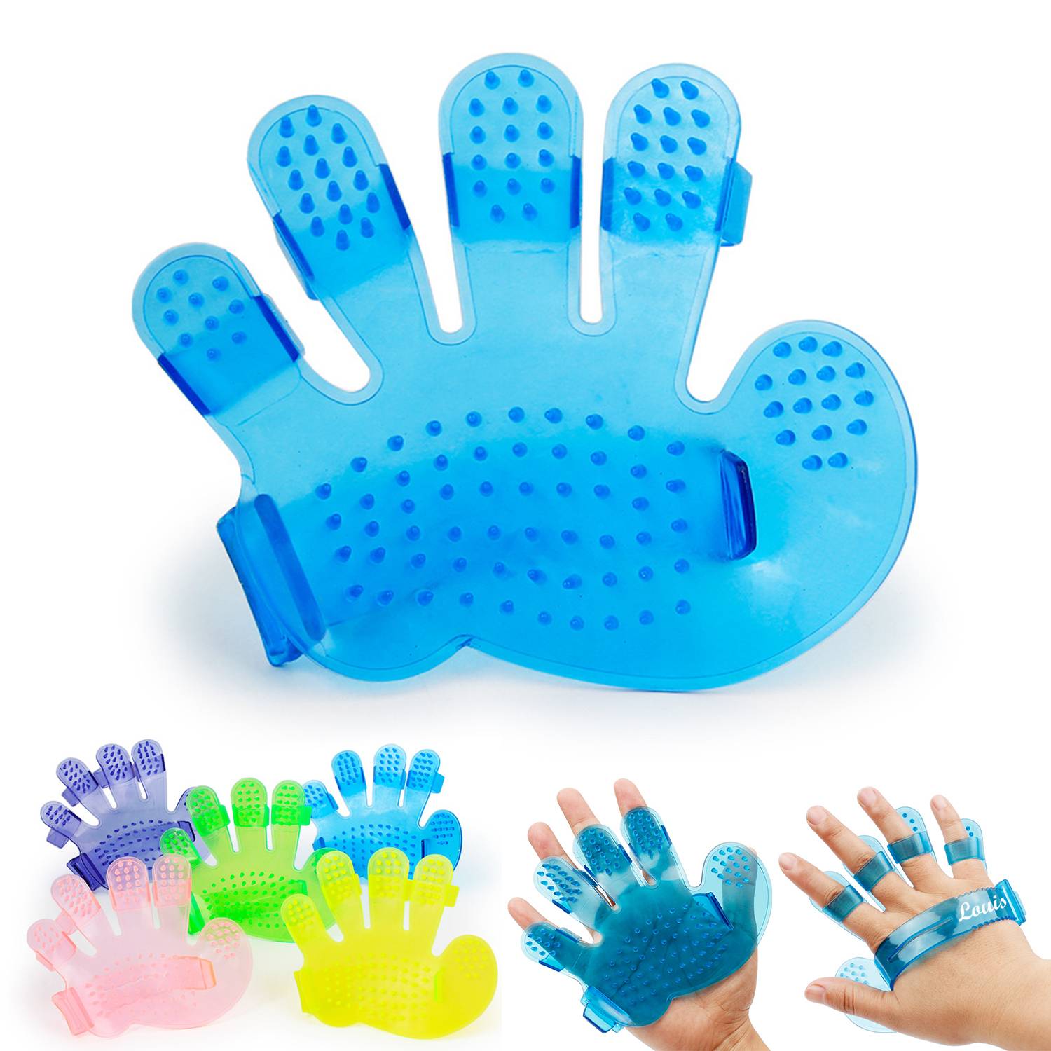 Pet Grooming Glove Brush Bathing Tools 2