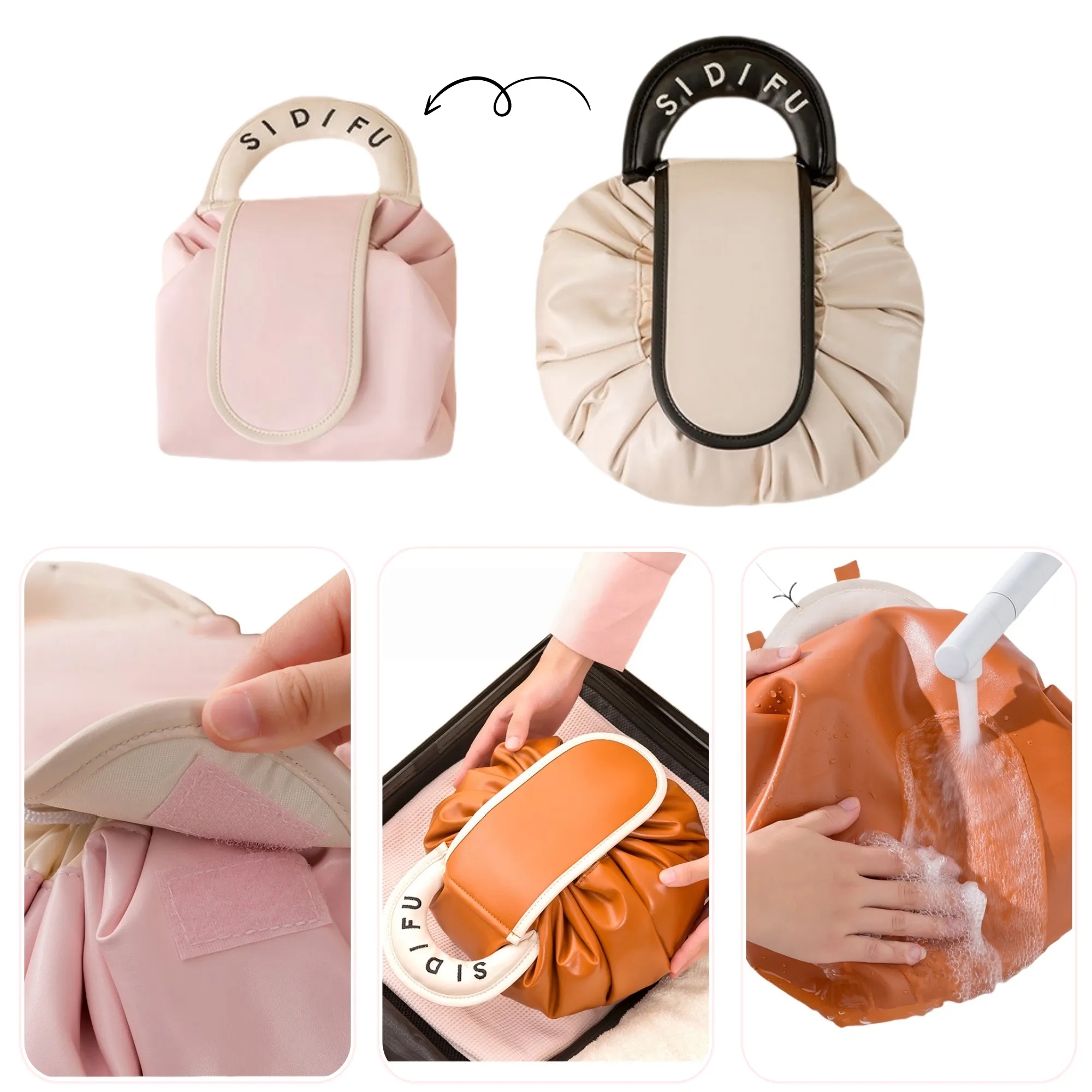PU Leather Drawstring Makeup Bag 3