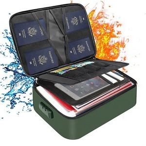 Fireproof Waterproof 3-Layer Document File Bag with Lock 1