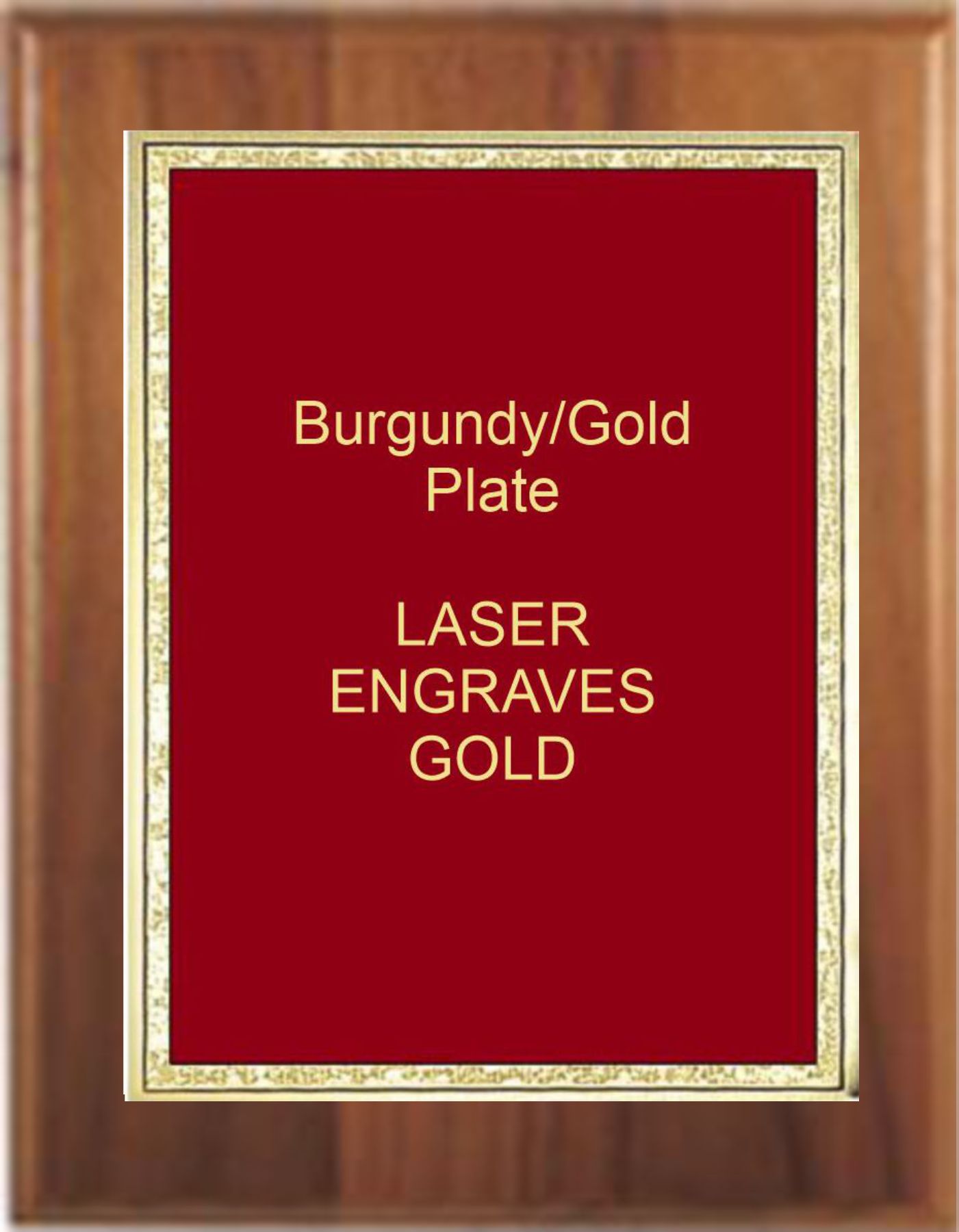 9" x 12" Cherry Finish Plaque with a Burgundy Florentine Plate 2
