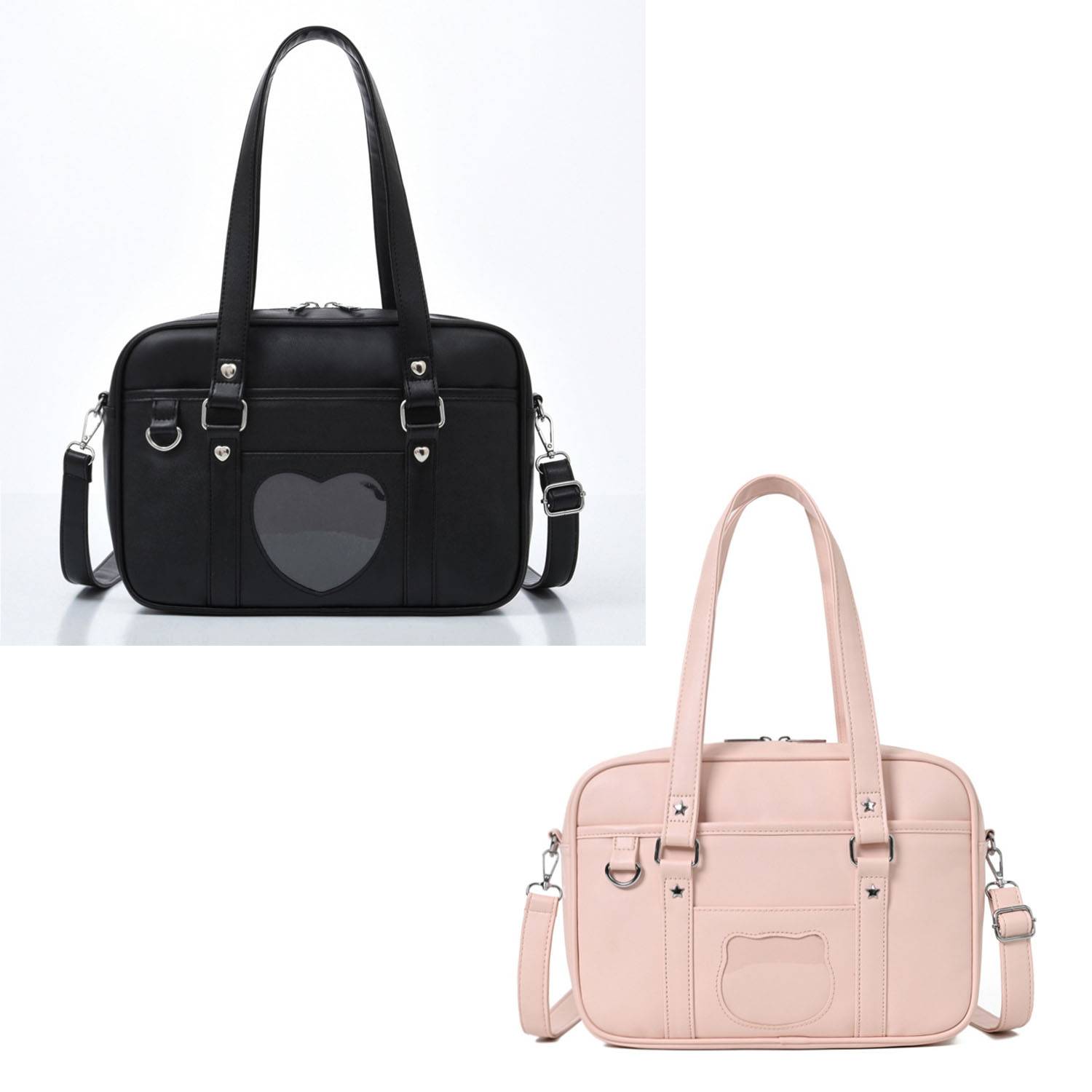 Cute square PU Leather Handbag Tote Bag, custom tote bag with logo imprint 4