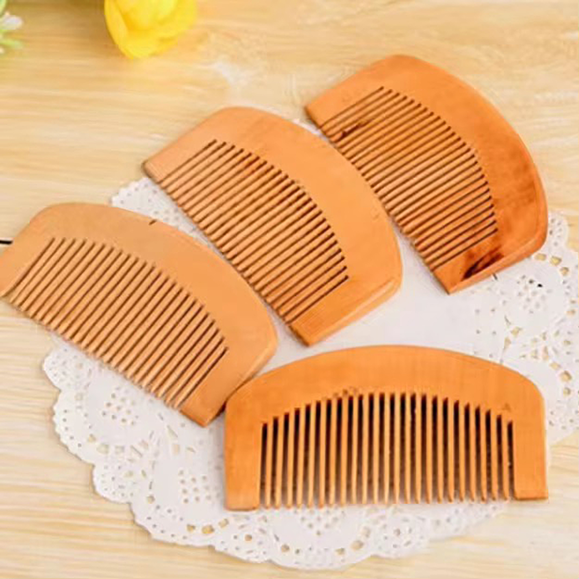 Wooden beard comb hair brush 2