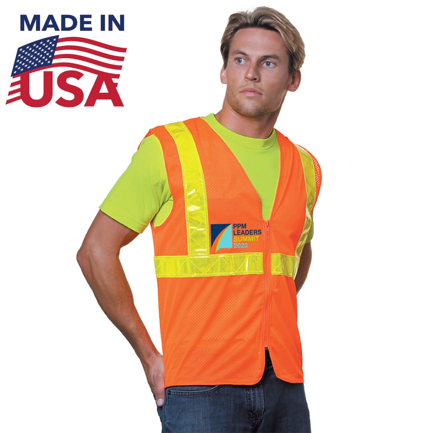 USA Made Class 2 Mesh Reflective Safety Vest 2