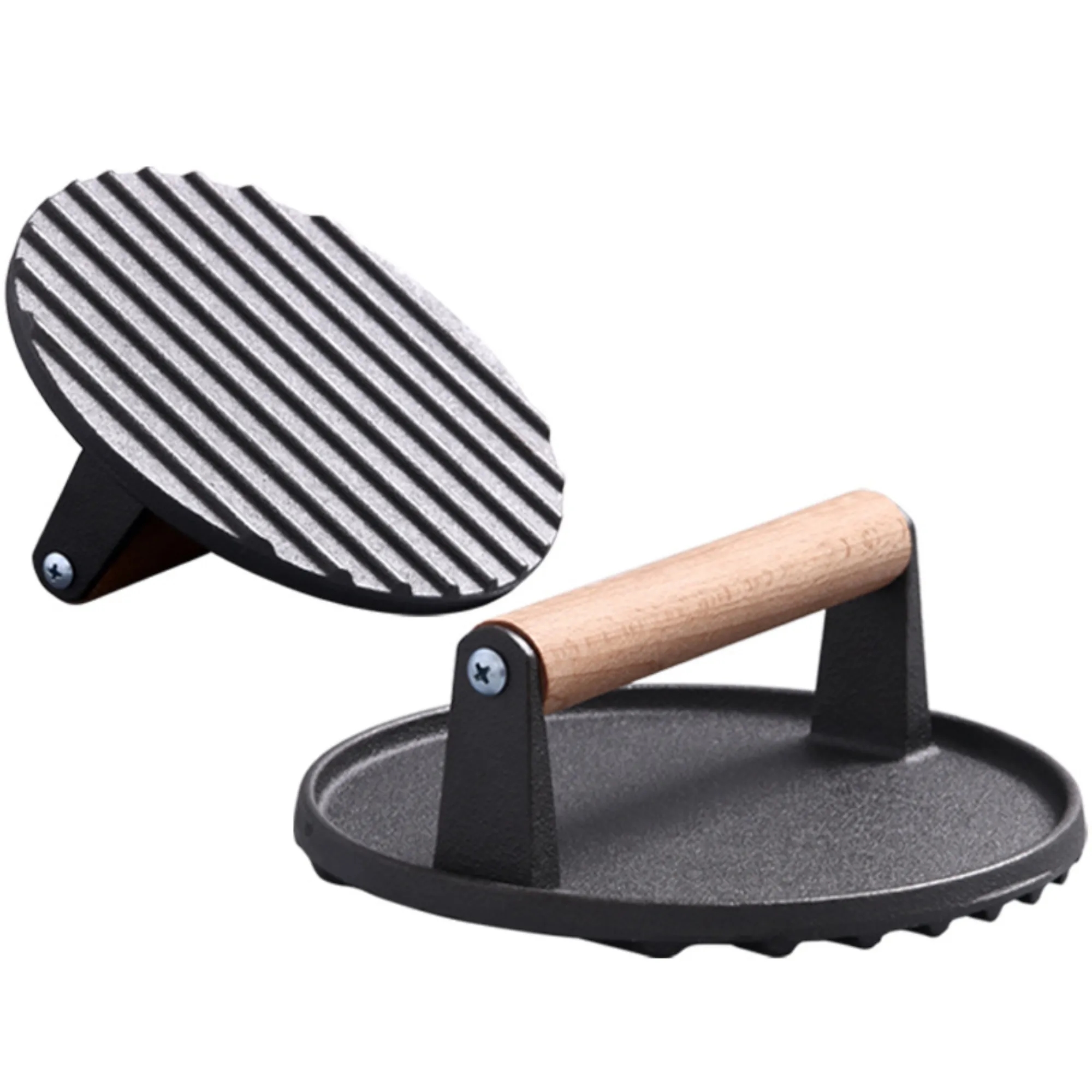 Round Cast Iron Steak Press 5