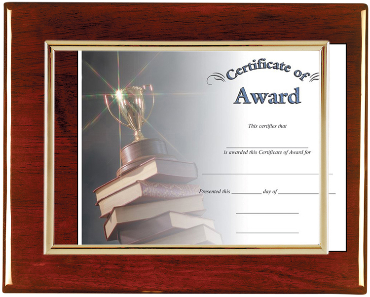 Slide In Certificate Plaque-Rosewood 1