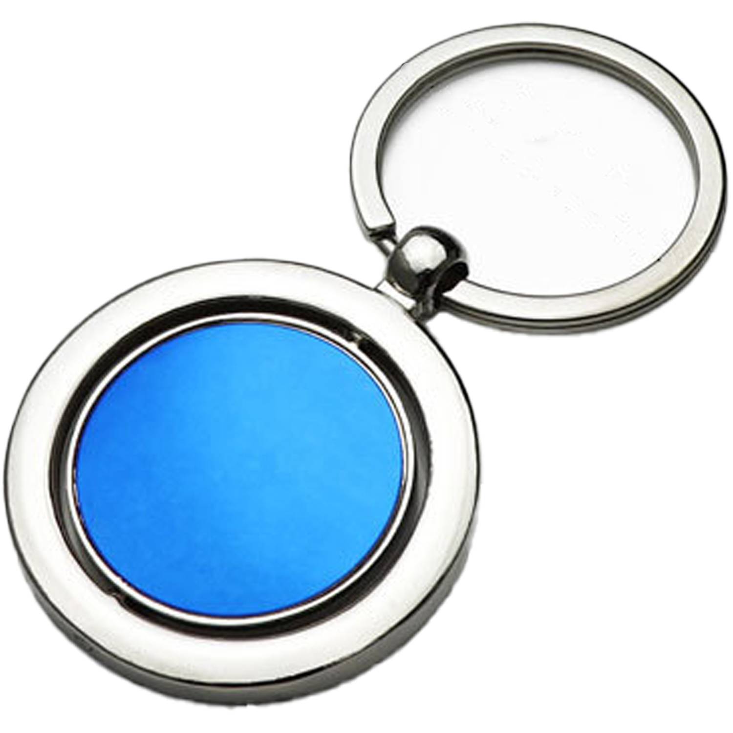 Round Rotatable Double Sided Rotating Metal Keychain 2