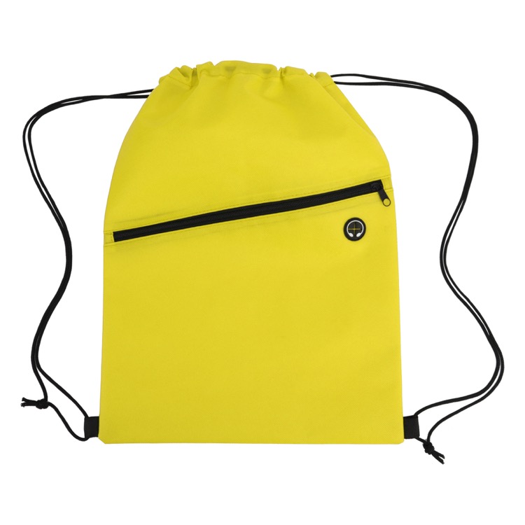 Non-Woven Sports Drawstring Bag with Front Zipper 15
