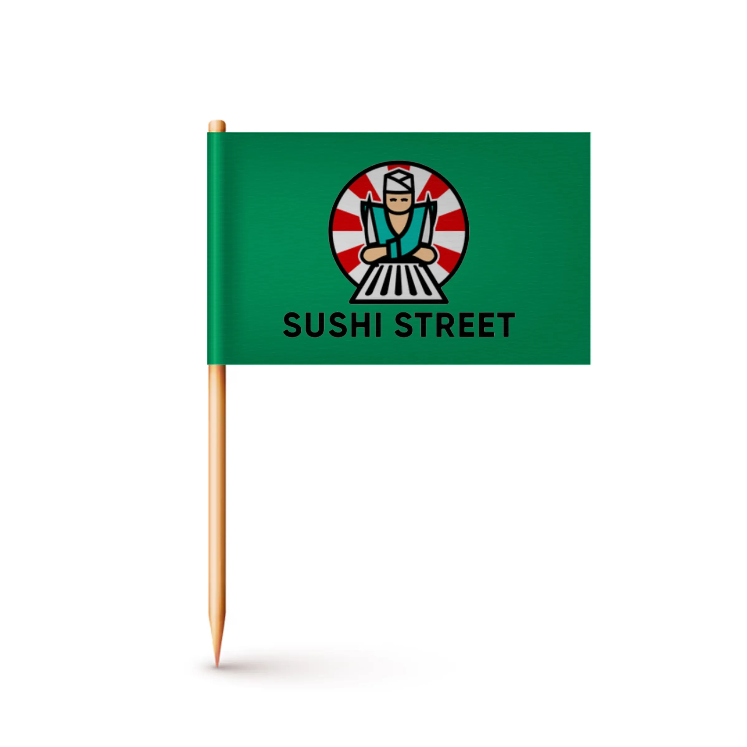 Custom Paper Toothpick Flags - Style A Flag Size 1" x 1.5" 2