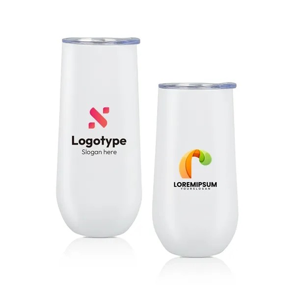 16Oz / 20Oz Double Wall Stainless Steel Wine Tumbler W/ Lid 2