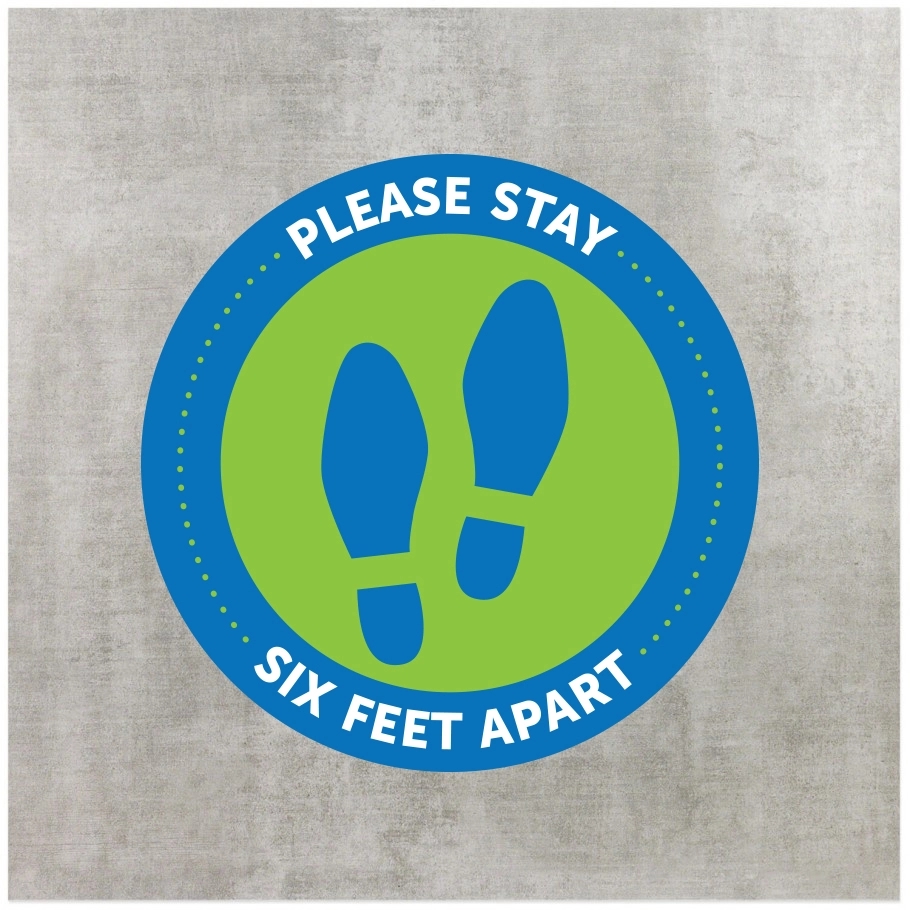 Social Distancing Floor Graphics  Decal 18" round 3