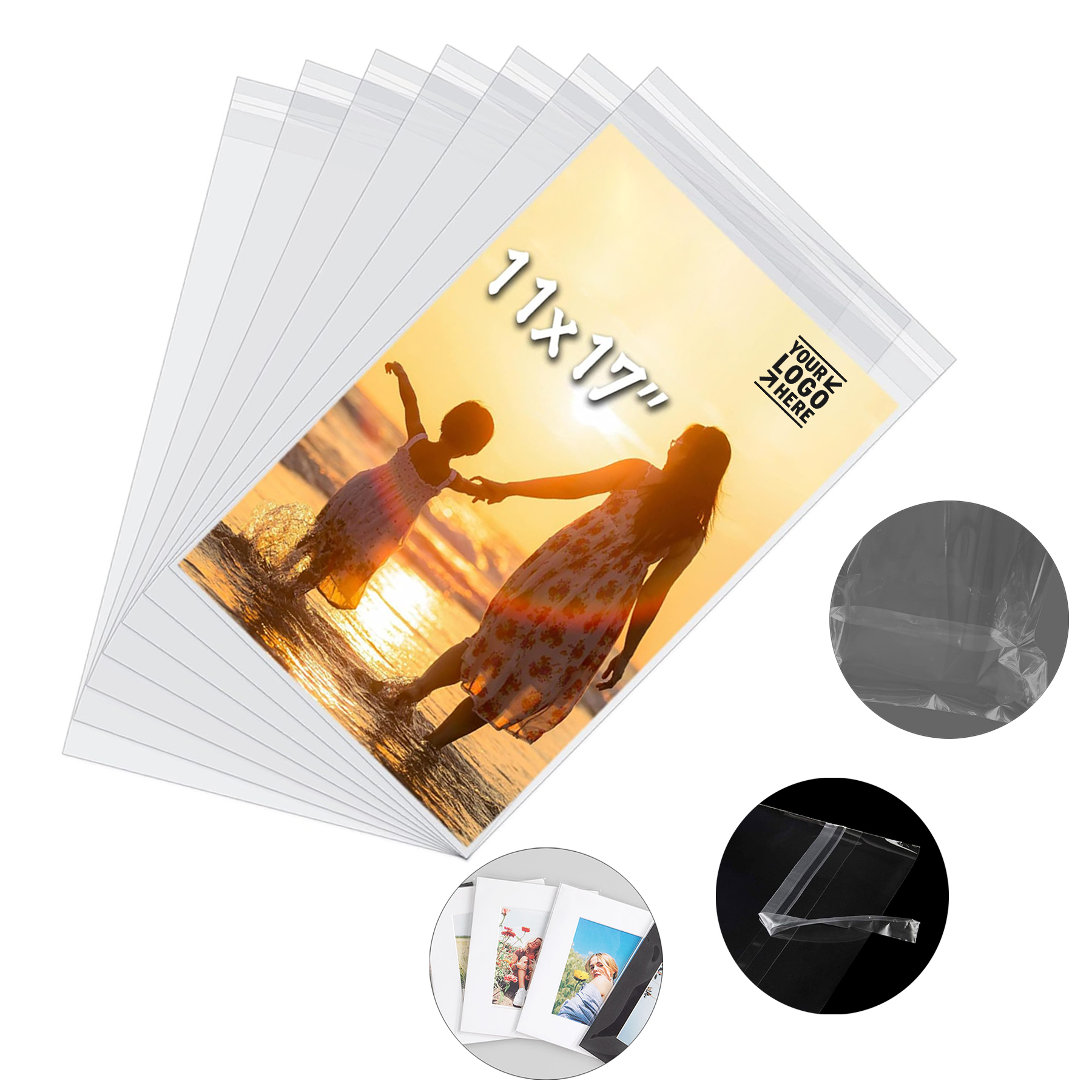 11"x17"  Acid-Free Crystal Picture Photo Clear Sleeves Storage Bag