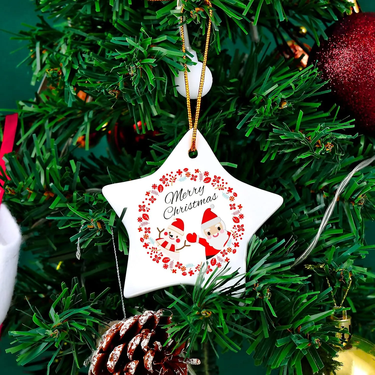 Star Shape Ceramic Christmas Ornament 1
