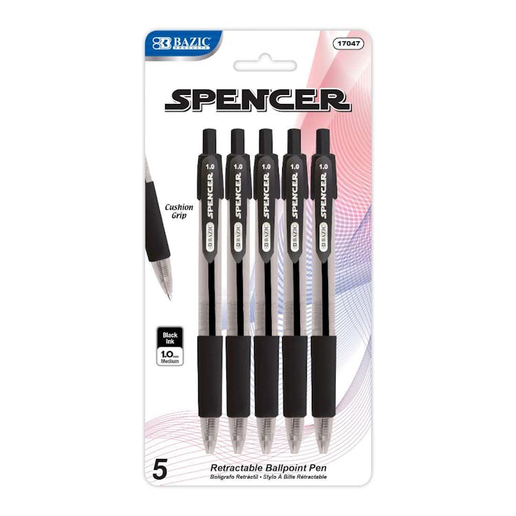 Retractable Pens - Black 5-Pack 1