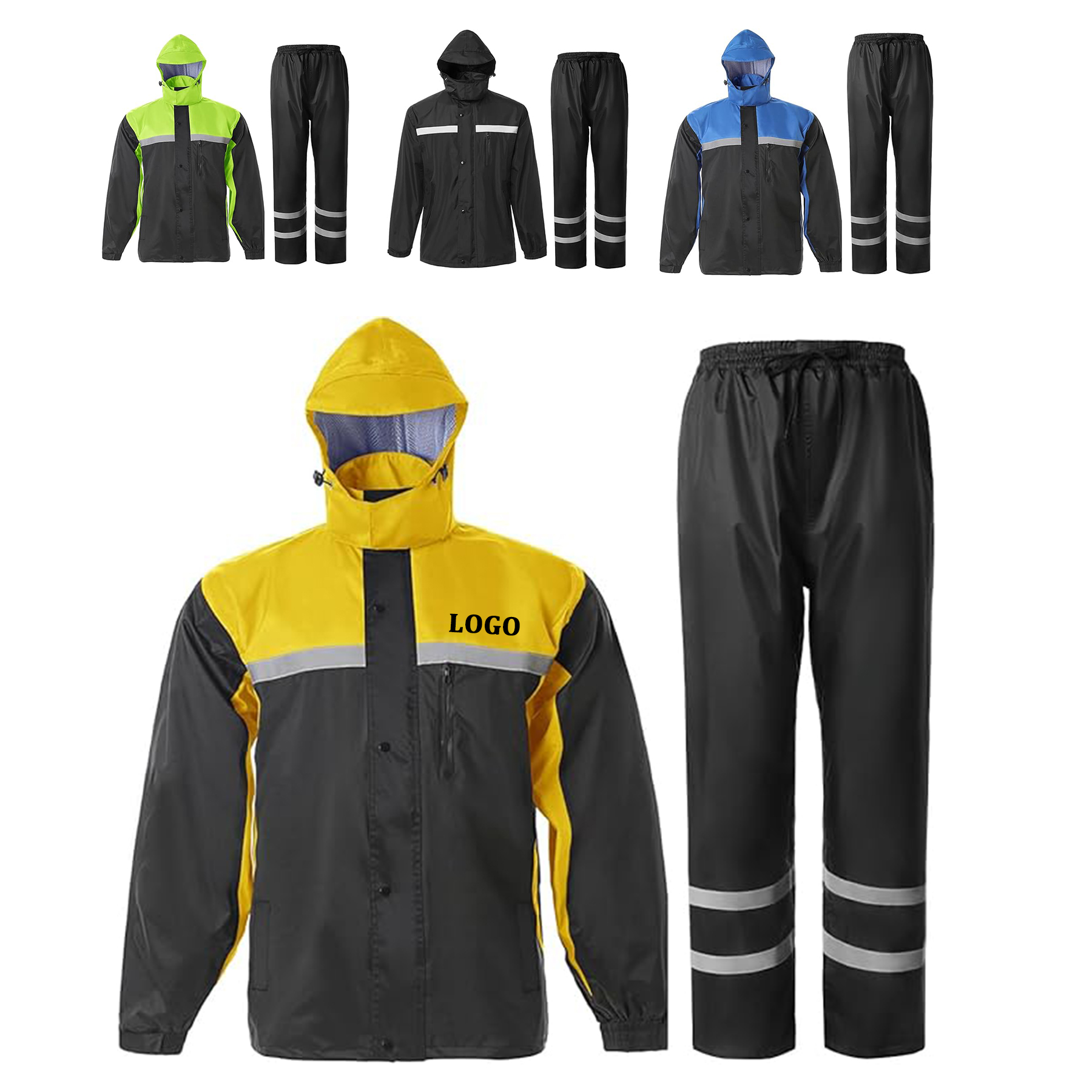 Rain Suit High Visibility Reflective Work Rain Jacket 3