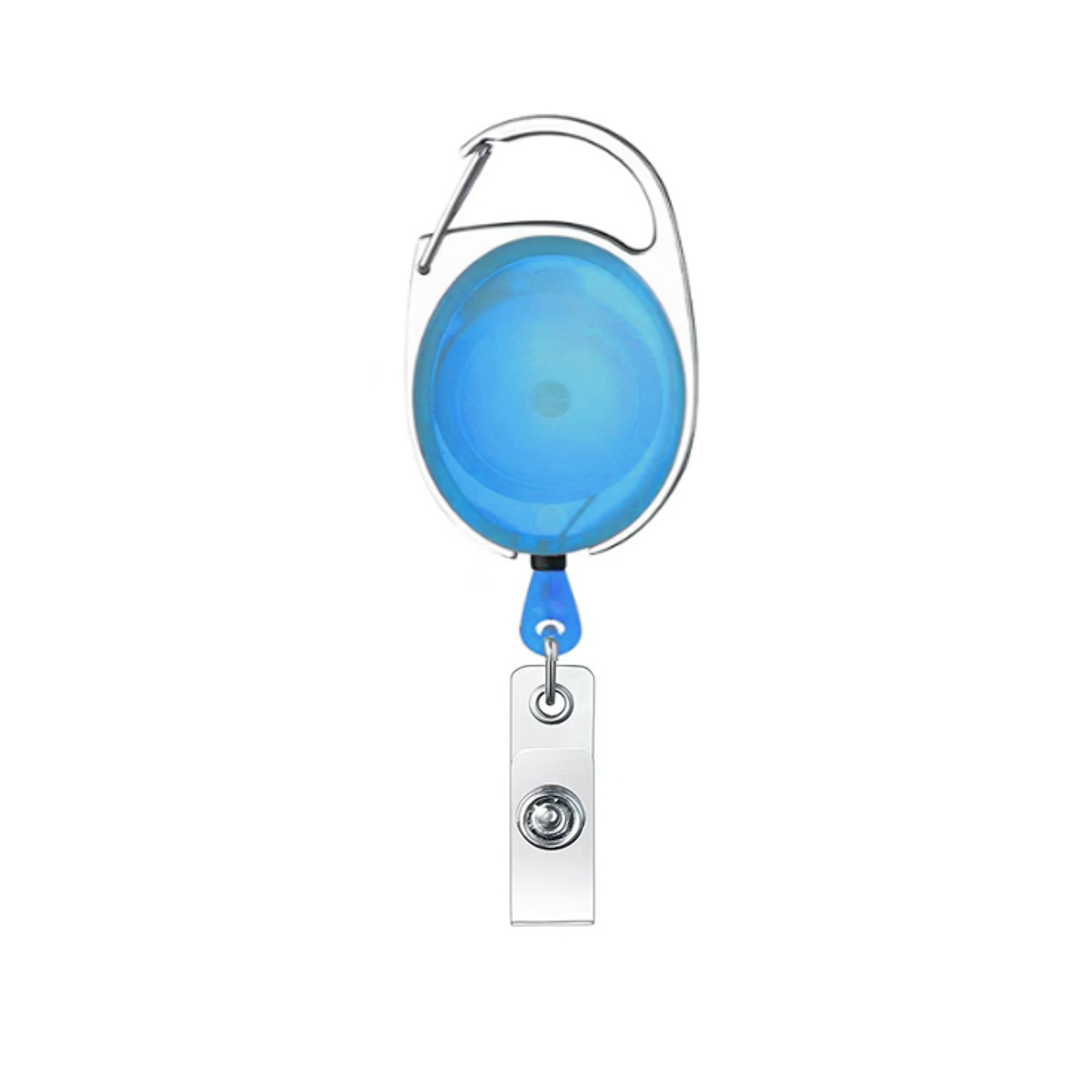 Transparent Oval Retractable Badge Holder with Clip 8