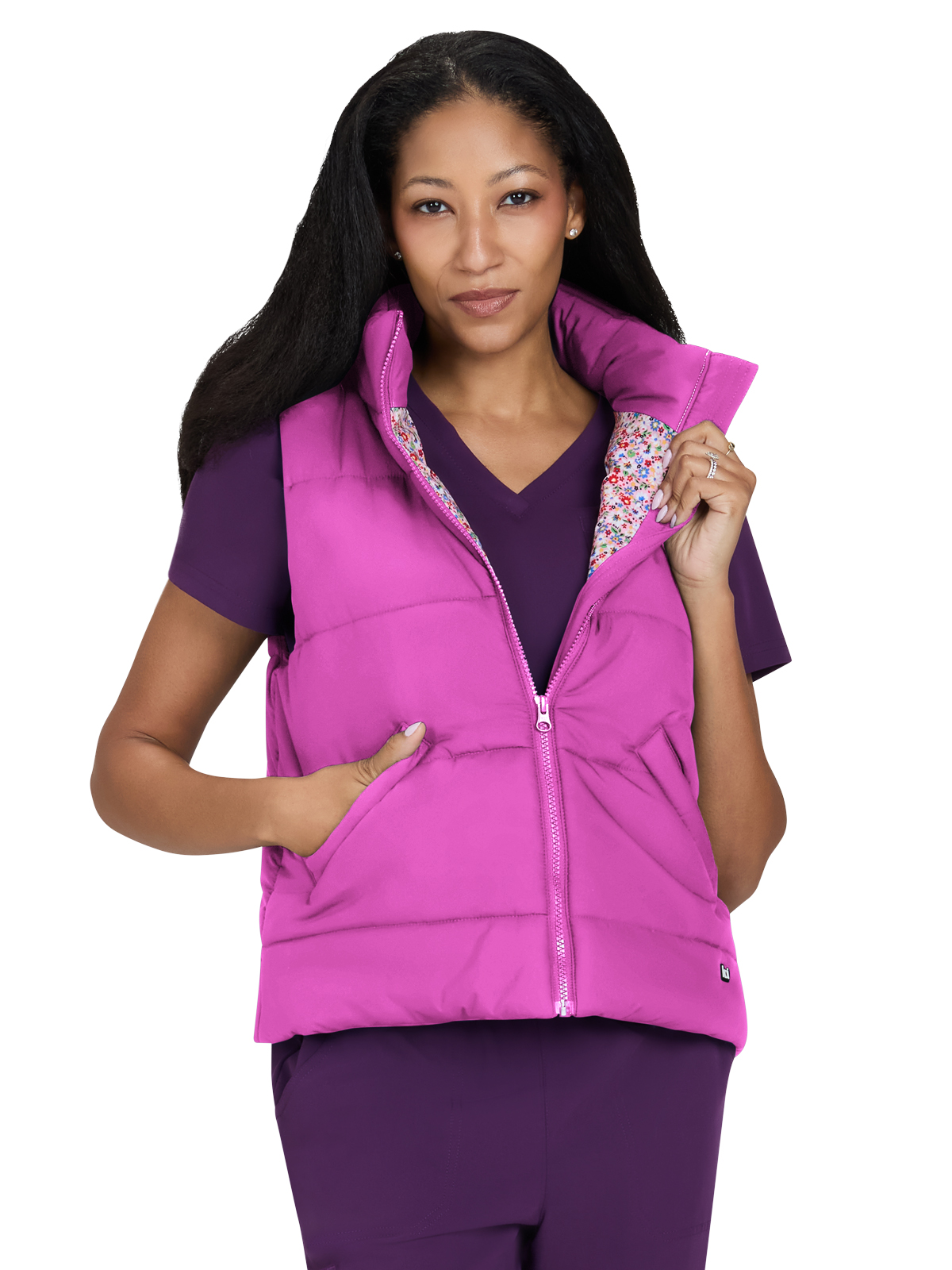 koi - Essentials - Women’s Two-Pocket Nula Puffer Vest