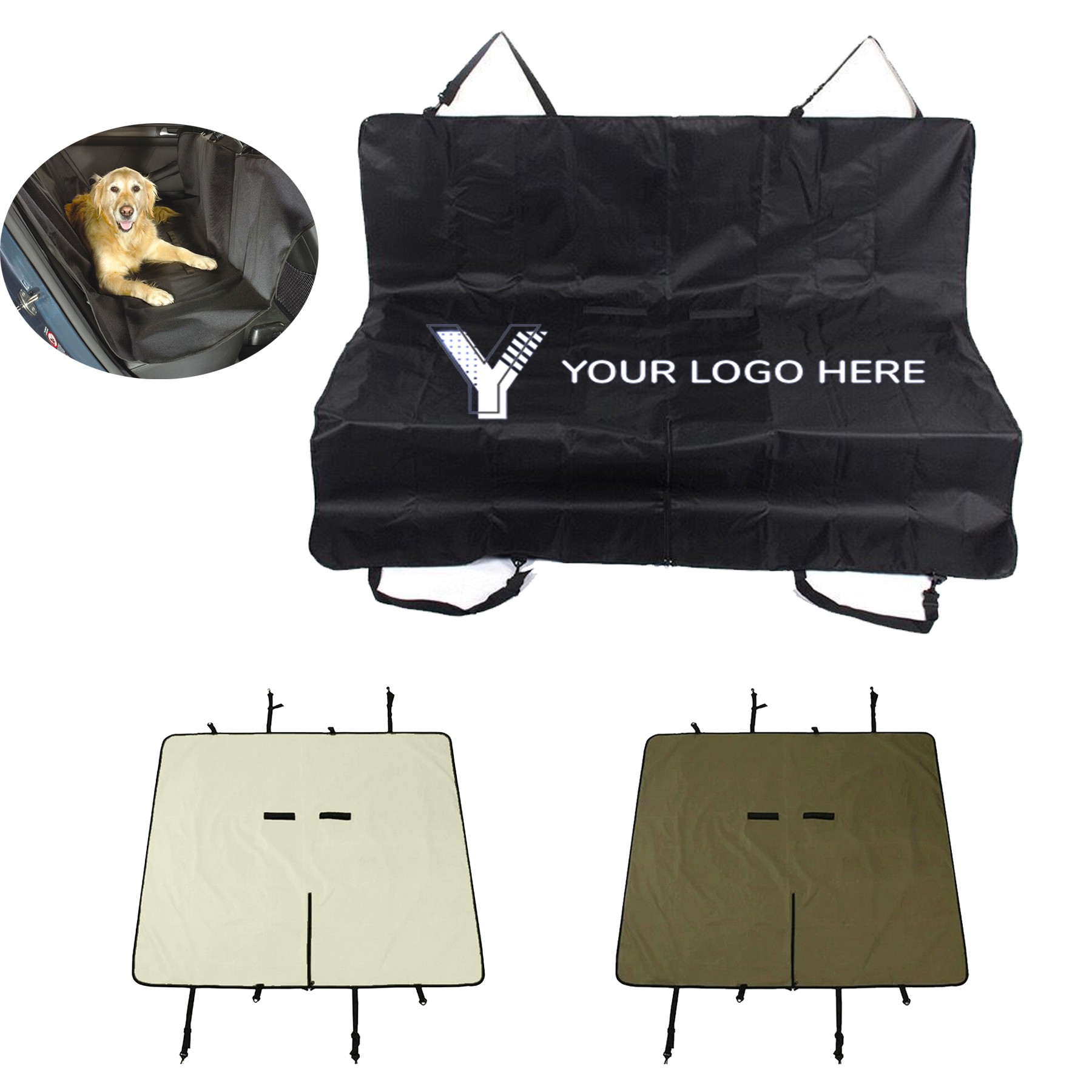 Waterproof Foldable Pet Car Back Seat Cover 1
