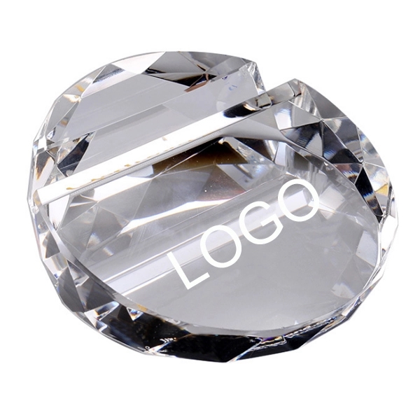 Round Crystal Paperweight Card Holder 5