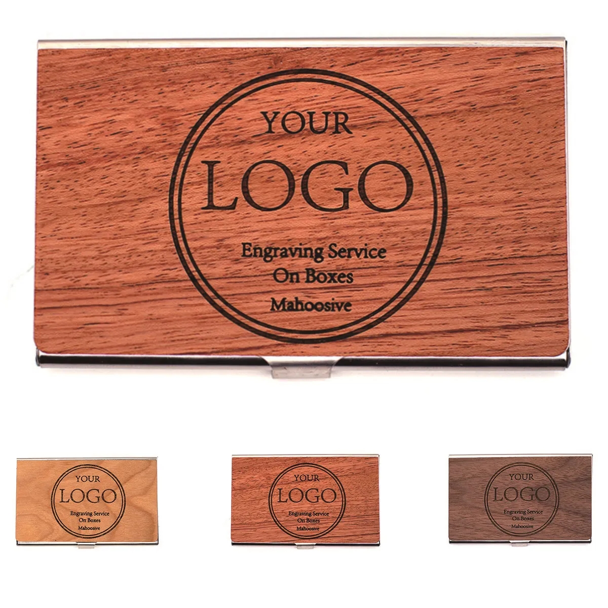 Walnut Wood Business Holder Slim Name Card Case Wallet 1