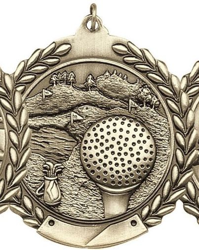 Golf Die Cast Medal, 2 3/4" 2