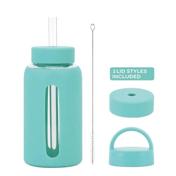 Silicone Sleeve Glass Cup with 20 oz Eco-Friendly Reusable 7
