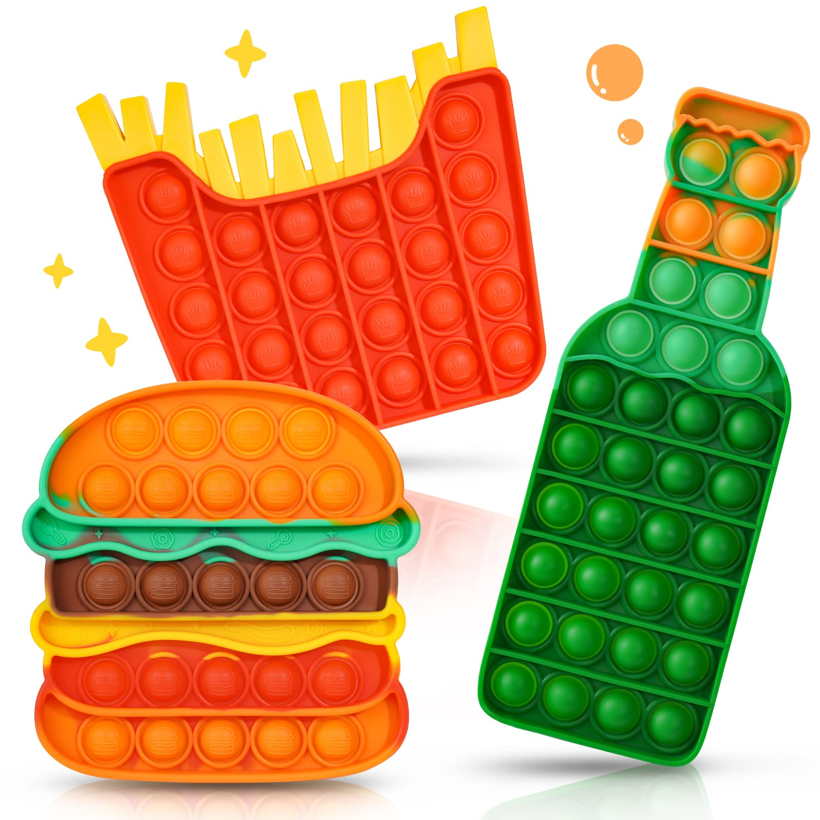 Fast Food Shapes Pop Fidget Toys For Anxiety Stress Relief 1