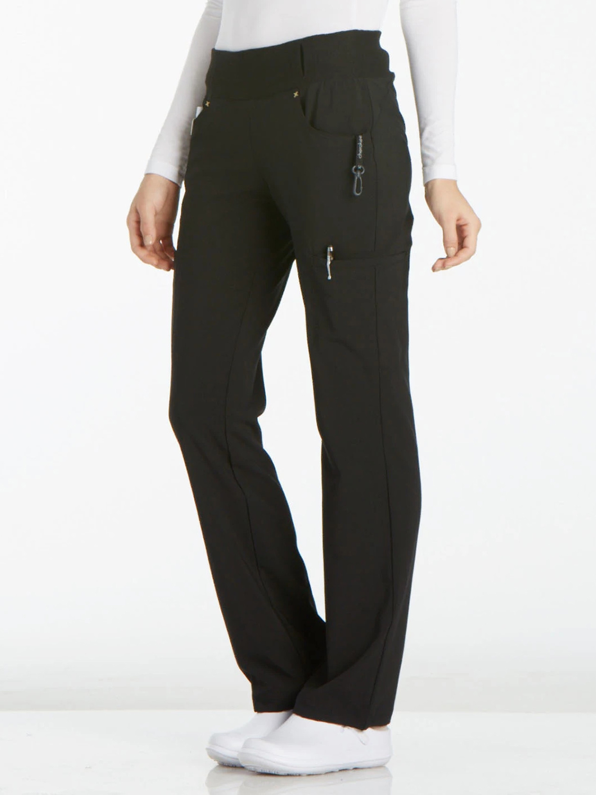 Cherokee - iFlex - Mid Rise Straight Leg Comfort Knit Waistband Pull-on Pant 37