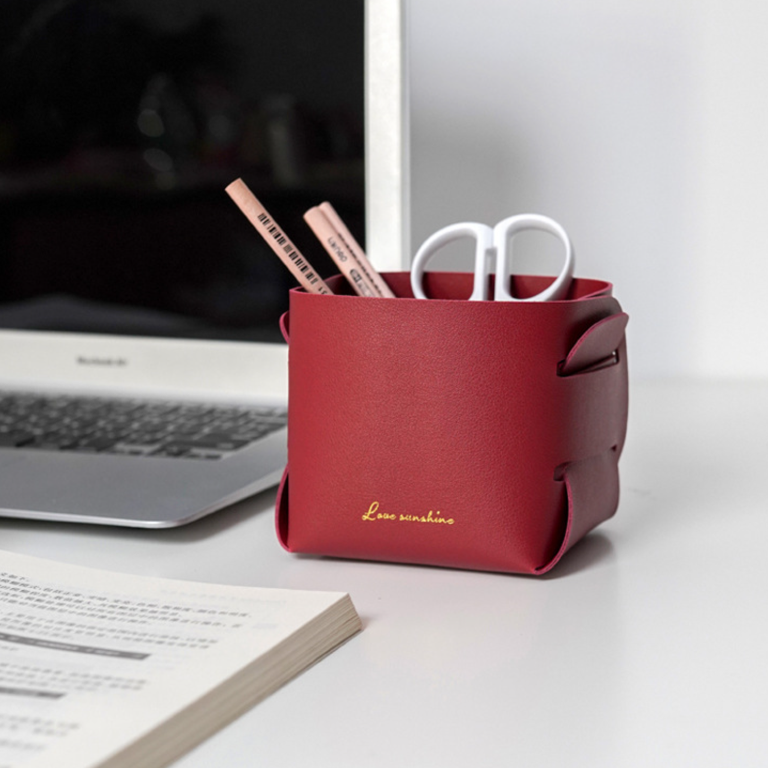 Foldable PU Leather Desktop Storage organizer 8
