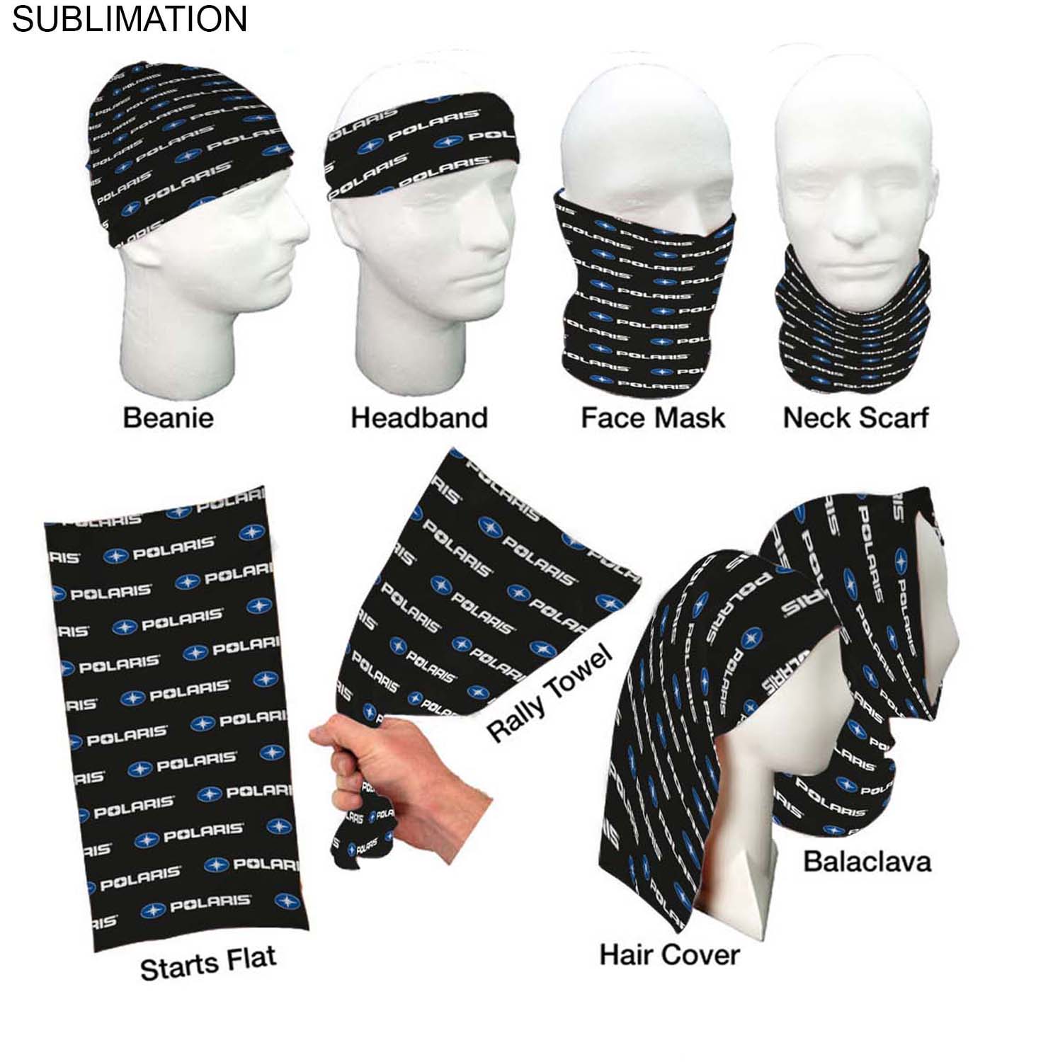 48 Hr Quick Ship - Sublimated Multifunction 2-Ply Tubular WINTER Headwear (Fandanna Bandanna) 1