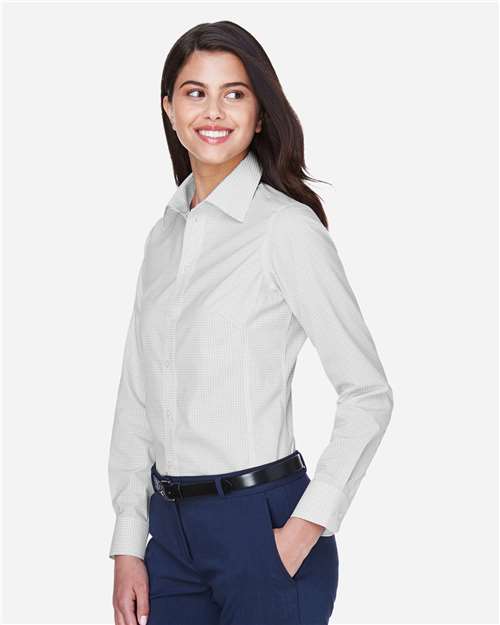 Women's Crown Collection® Gingham Check Woven Dress Shirt - D640W 23