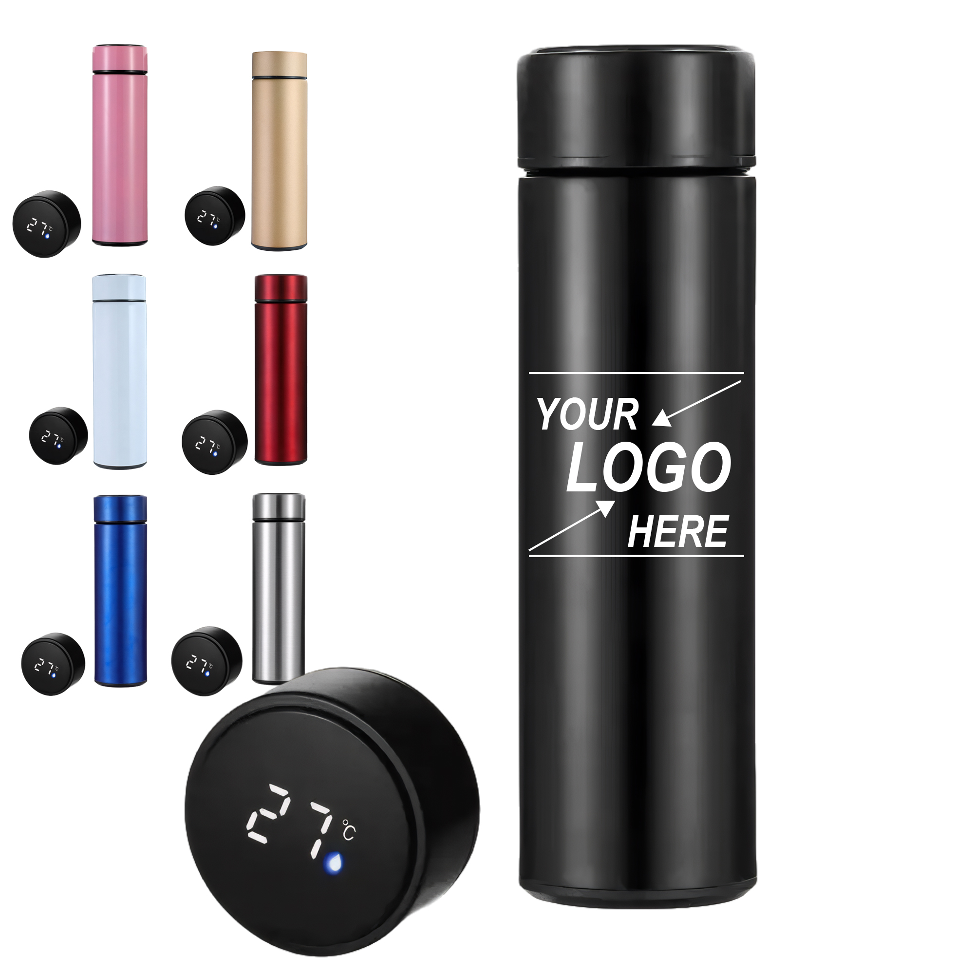 17oz Smart Insulated Bottle with LED Temperature Display for Hot 8