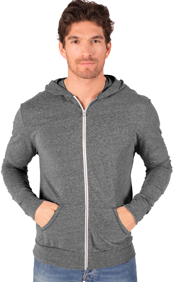 Adult Triblend Contrast Zip Front Hoodie 13