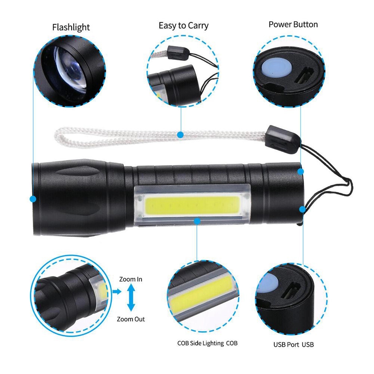 USB Rechargeable Flashlight 4