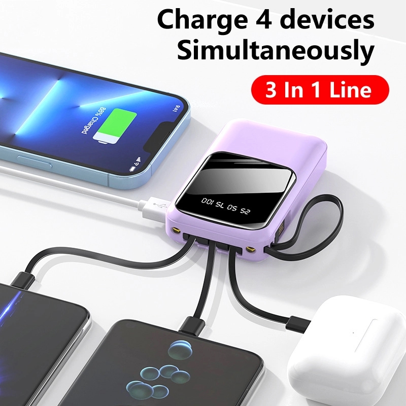 Portable Power Bank With Built In Cables 3