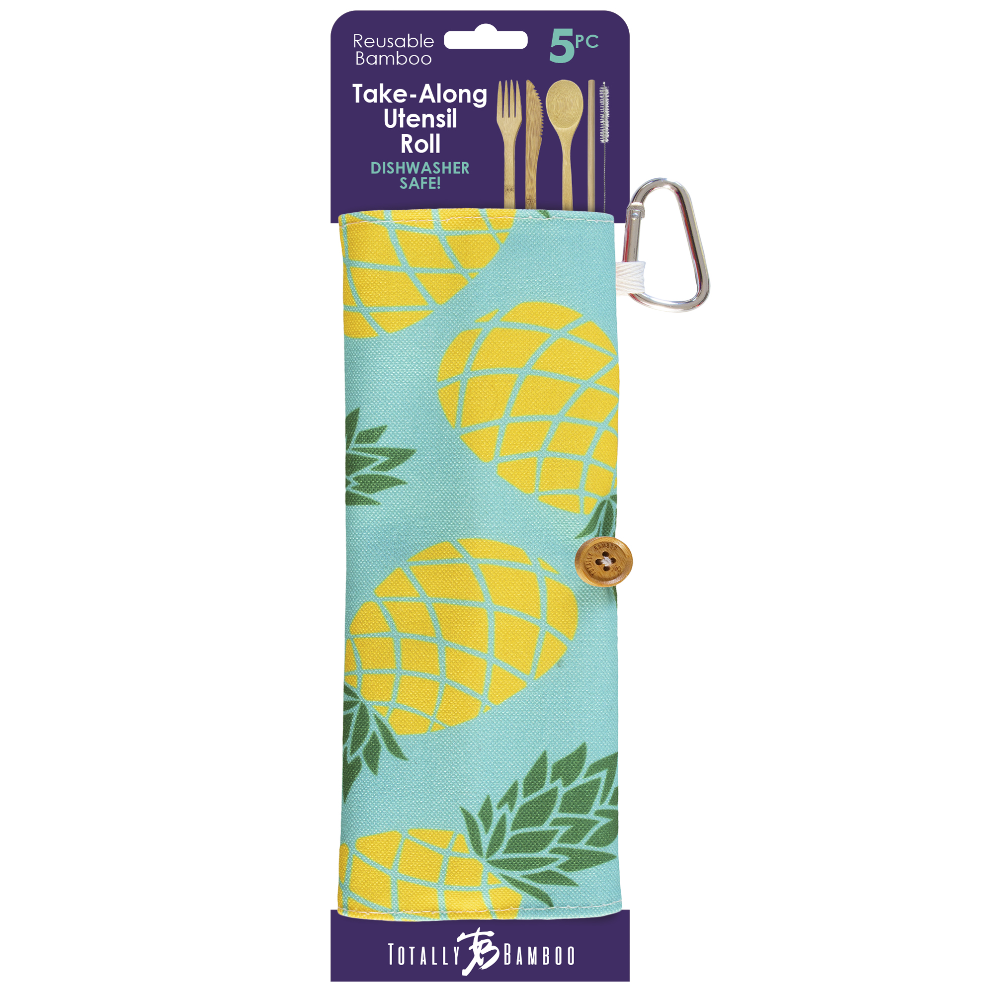 Take-Along Flatware Utensil Roll - Pineapple 7