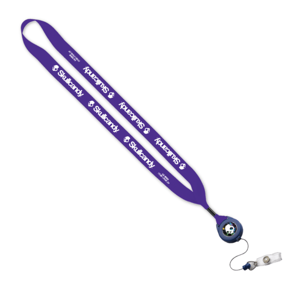 3/4" Polyester Lanyard with Metal Crimp & Retractable Badge Reel 38