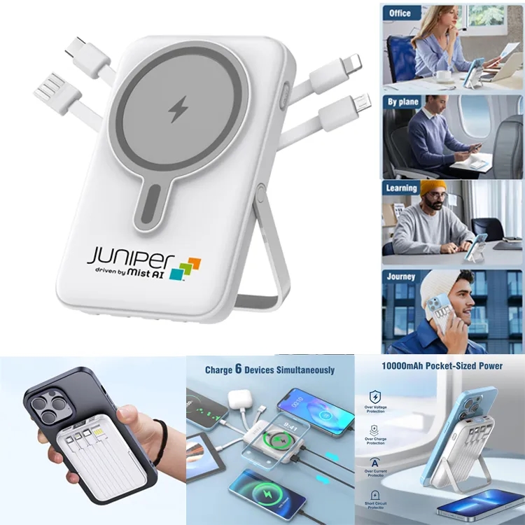 Magnetic Power Bank with Built-in Cables & LED Display 2
