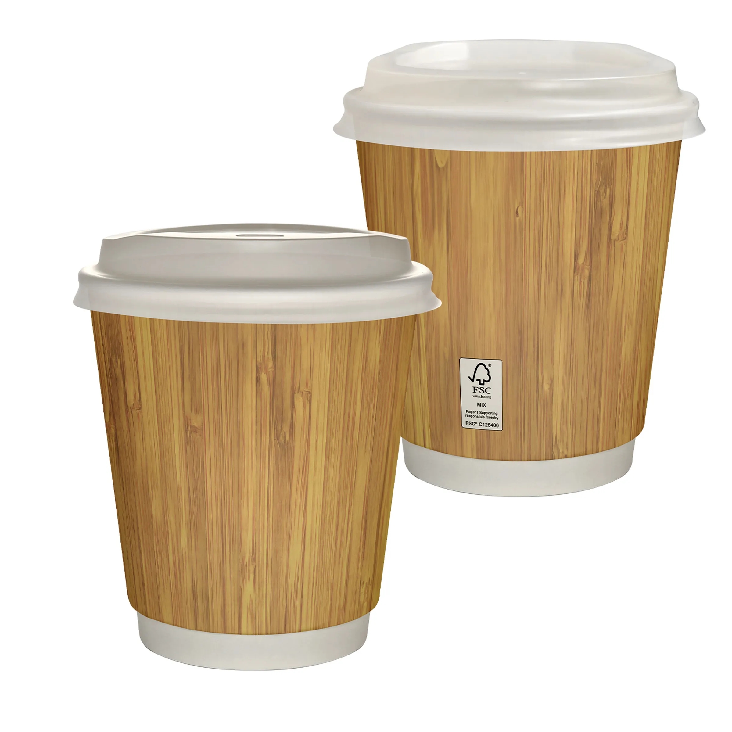 10 oz Full Color Bamboo Pattern Insulated Paper Cup With Lid 3