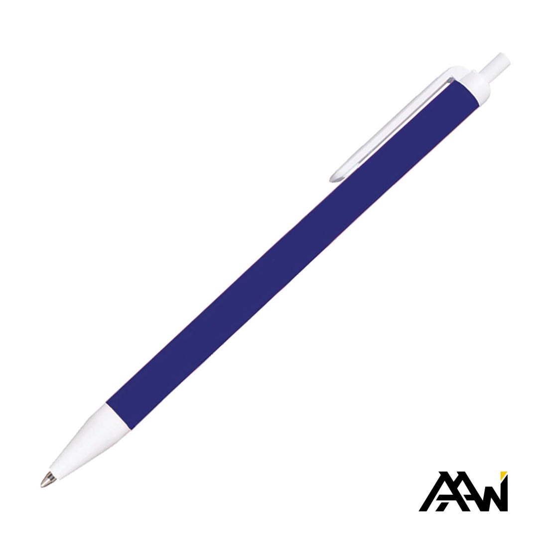 Value Slim Pen w/Glossy Colored Barrel - Matte White Accent 12