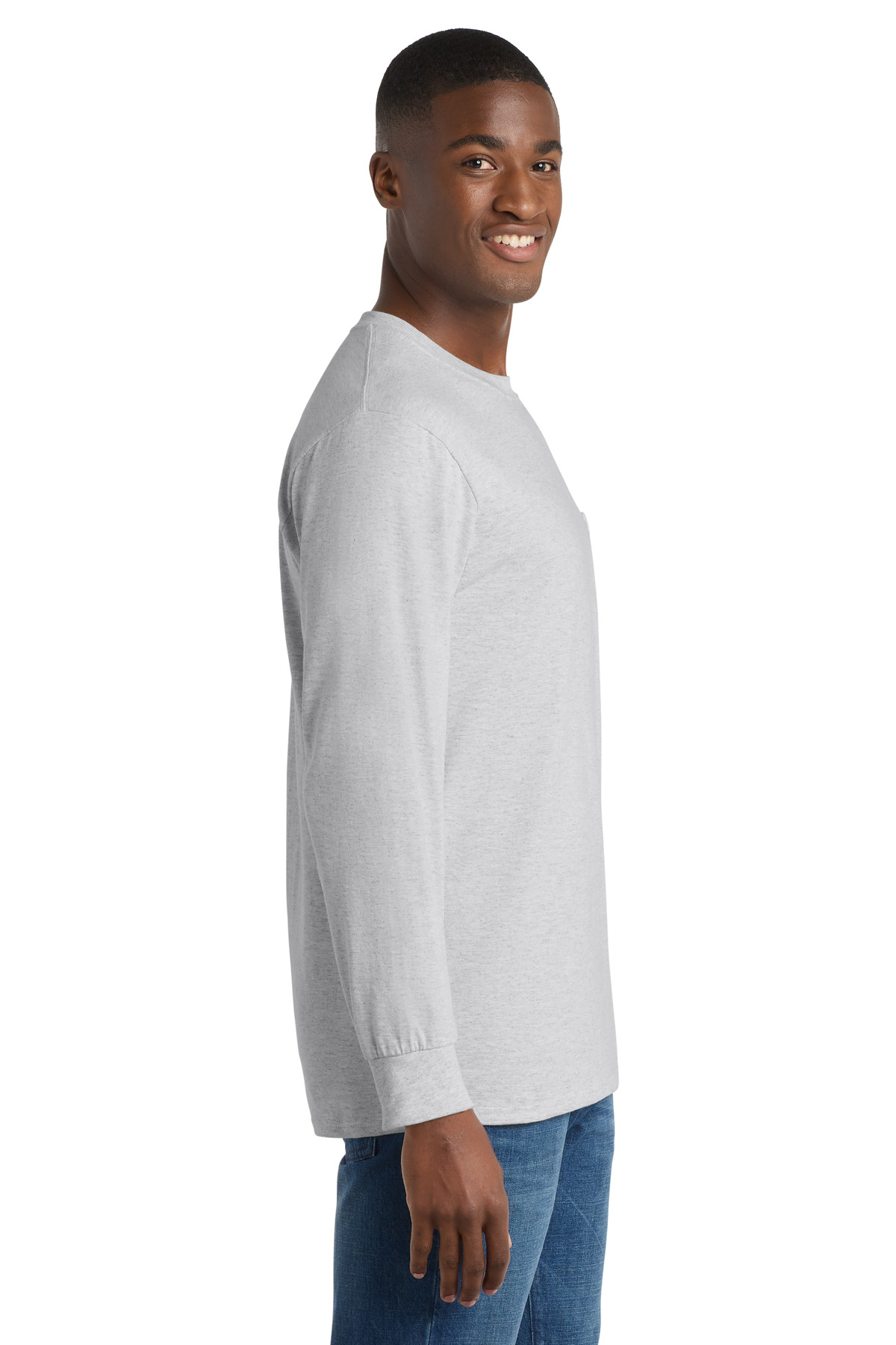 Port & Co Long Sleeve Essential Pocket Tee. PC61LSP 30